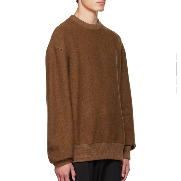 System Homme Brown Wool Crewneck Sweater - Size 46 (XS) - Oversized Fit - Picture 2 of 9